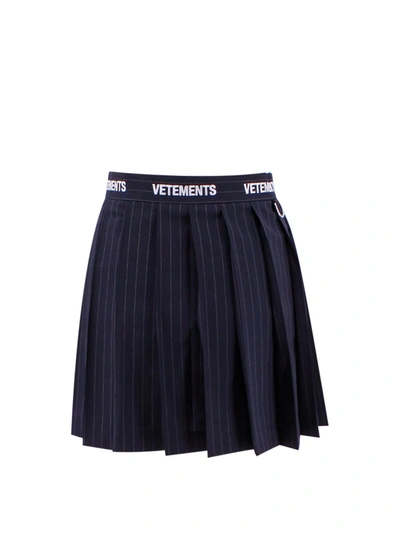 Shop Vetements Skirt In Blue