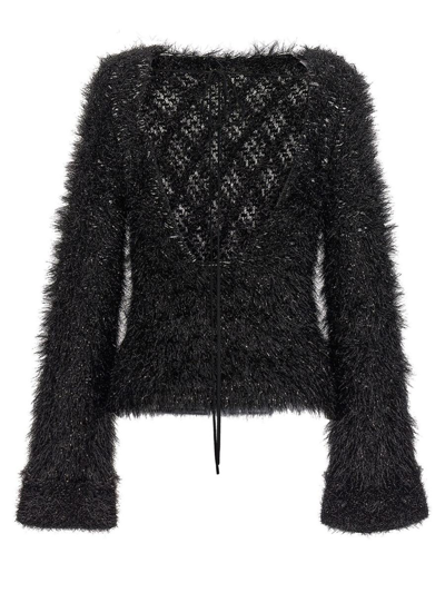 Shop Victoria Victoria Beckham Victoria Beckham Cut-out Lurex Sweater In Black