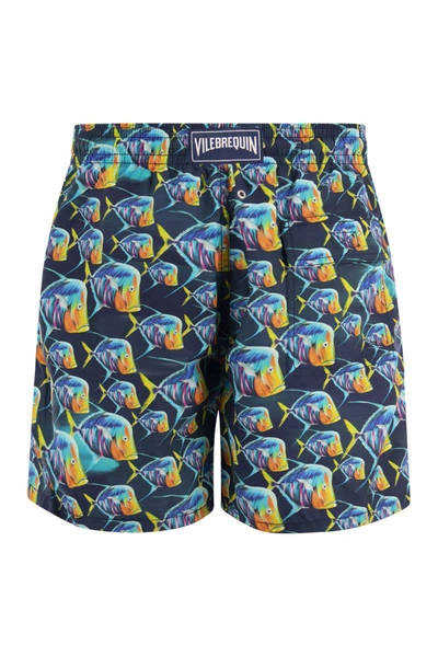Shop Vilebrequin Piranhas Sea Shorts In Blue Marine