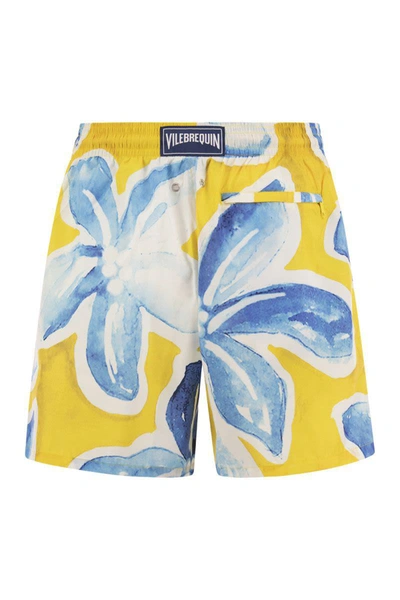 Shop Vilebrequin Raiatea Ultralight And Foldable Swimming Shorts In Yellow