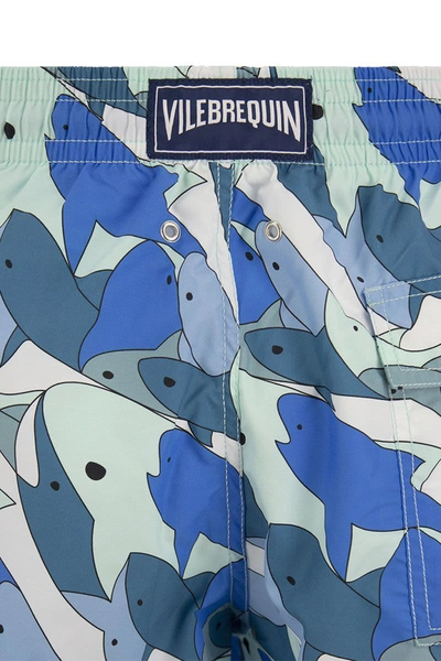 Shop Vilebrequin Shark All Around Swimming Shorts In Blue