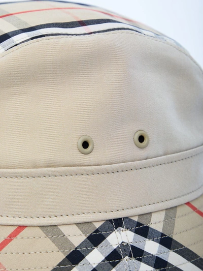 Shop Burberry Vintage Check Bucket Hat In Beige