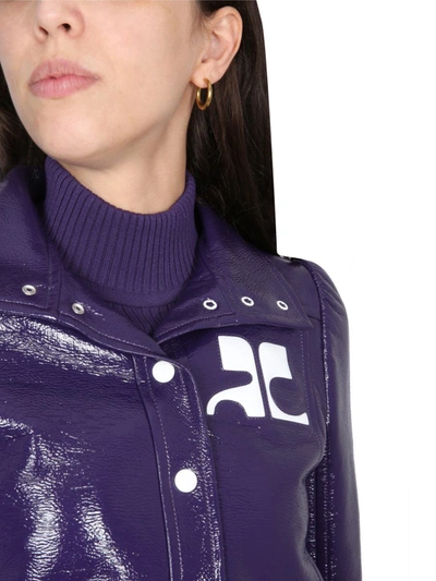 Shop Courrèges Courreges Vinyle Reedition Jacket In Purple