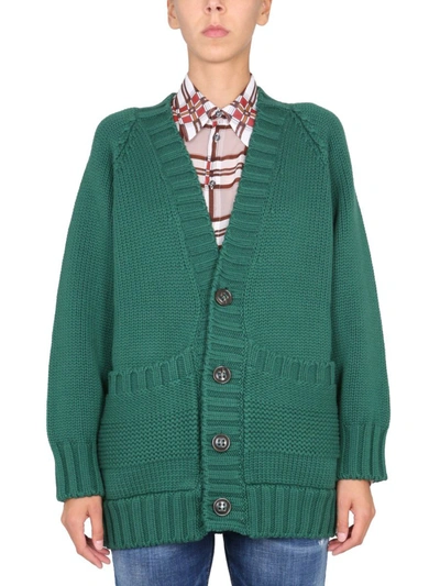 Shop Dsquared2 Virgin Wool Cardigan In Green