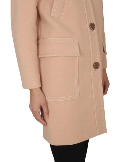 Shop Boutique Moschino Virgin Wool Coat In Beige