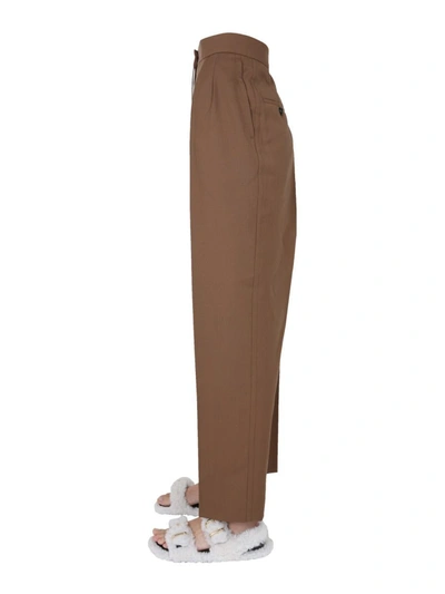 Shop Marni Virgin Wool Trousers In Brown