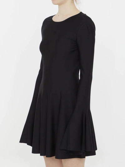 Shop Saint Laurent Viscose Jersey Dress In Black