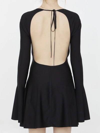 Shop Saint Laurent Viscose Jersey Dress In Black