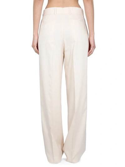 Shop Msgm Viscose Pants In Ivory