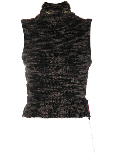 Shop Vitelli Cosmic Crop Top Clothing In Charcoal Musk