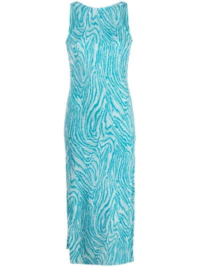 Shop Vitelli Flow Jacquard Scoop Back Maxi Dress Clothing In J7 Turquoise/ Acquamarine