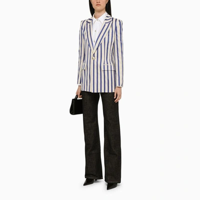 Shop Vivienne Westwood Blue/white Striped Single-breasted Blazer