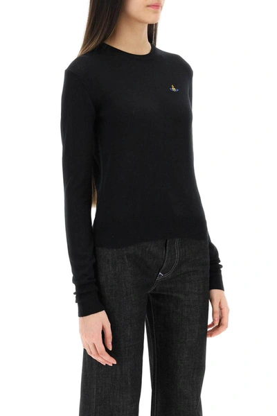 Shop Vivienne Westwood Orb Embroidery Sweater In Black