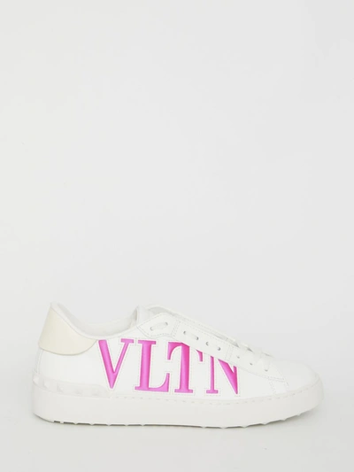 Shop Valentino Vltn Open Sneakers In White