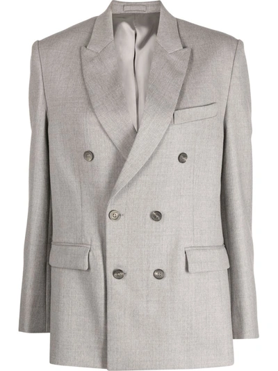 Shop Wardrobe.nyc Double Breasted Blazer Clothing In Grey Grey
