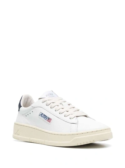 Autry Medalist White Low Top Sneakers With Contrasting Heel Tab In Leather Woman In Multi