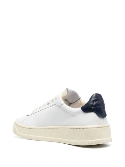 Autry Medalist White Low Top Sneakers With Contrasting Heel Tab In Leather Woman In Multi