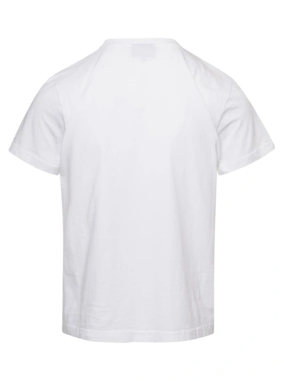 Shop Botter White Crewneck T-shirt With Skull Print In Organic Cotton Man