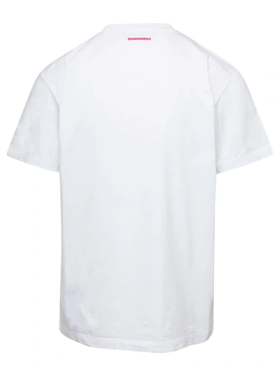 Shop Dsquared2 White Honda T-shirt With Logo Print On The Chest In Cotton Man