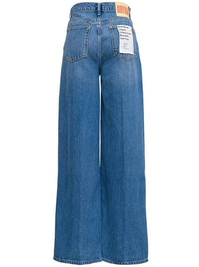 Shop Boyish Wide Leg Blue Denim Jeans