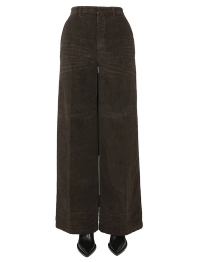 Dsquared2 High-waisted Brown Wide-leg Pants In Brown