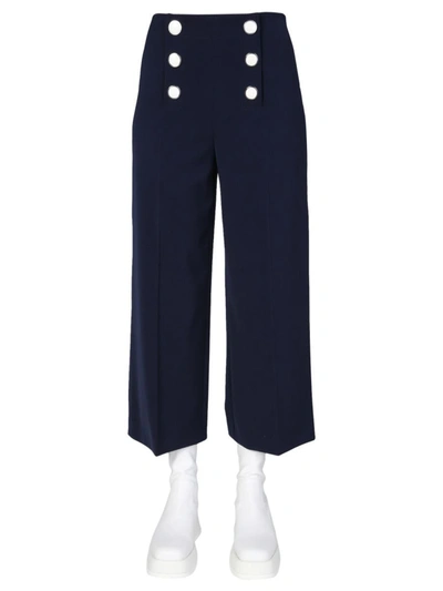Shop Boutique Moschino Wide Leg Trousers In Blue