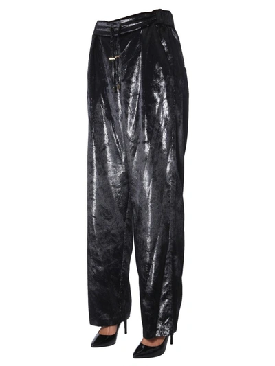 Shop Balmain Wide Pants In Black