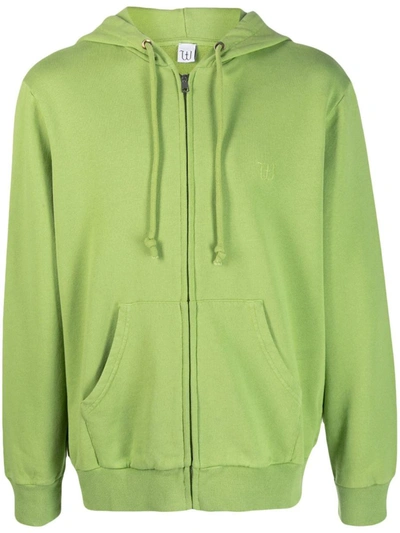 Shop Winnie Ny Classic Zip Up Hoodie Clothing In Green