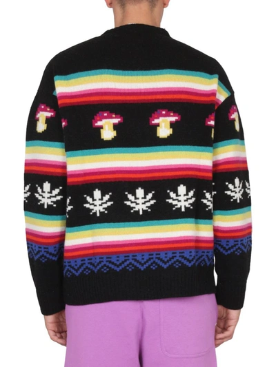 Shop Msgm Wool Crew Neck Sweater In Multicolor