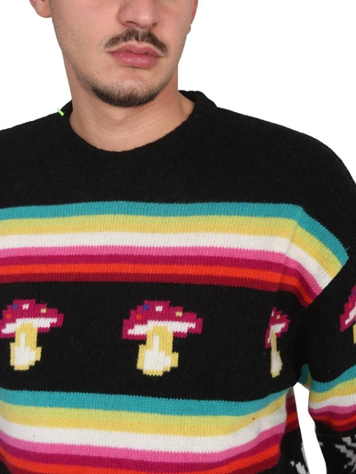 Shop Msgm Wool Crew Neck Sweater In Multicolor