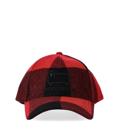 Shop Woolrich Red Black Check Baseball Cap