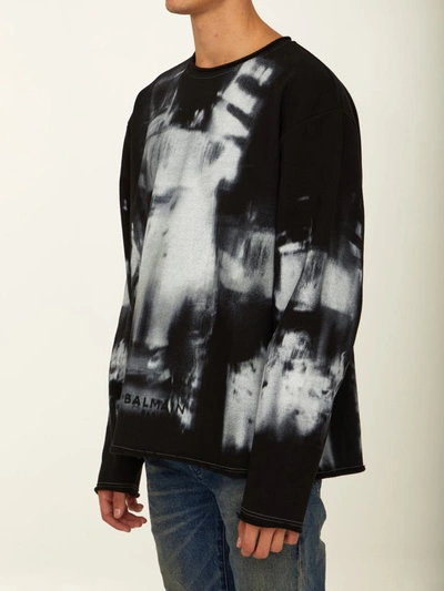 Shop Balmain X-ray Print Sweatshirt In Black/grey