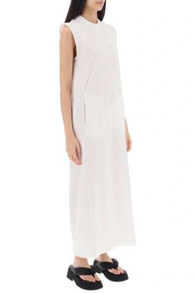 Shop Y-3 3-stripes Maxi Dress With Cut-out Detail In White