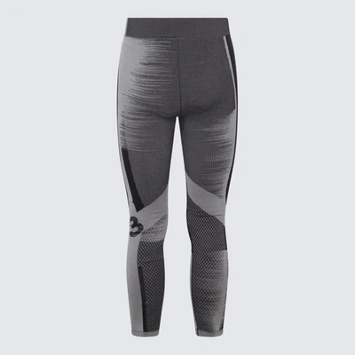 Shop Y-3 Adidas Black-grey Skinny Trousers In Black/vista Grey