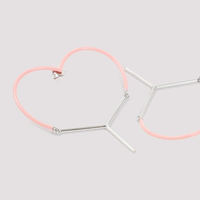 Shop Y/project Mini Y Heart Earrings Jewellery In Pink &amp; Purple