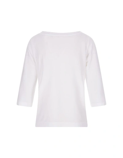 Shop Zanone Sweater With 3/4 Sleeve In White