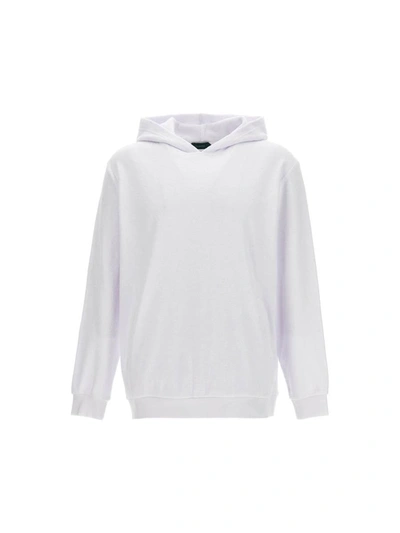 Shop Zanone Terry Cloth Hoodie In White
