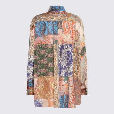 Shop Zimmermann Patch Paisley Silk Shirt