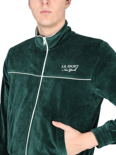 Shop Sporty And Rich Sporty & Rich Zip Sweatshirt. Unisex In Green