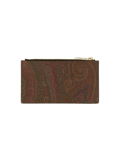 Shop Etro Zippered Card Holder In Multicolor