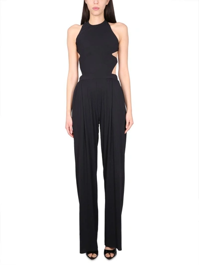 Amazuìn Cut-out Tie-fastening Jumpsuit In Black
