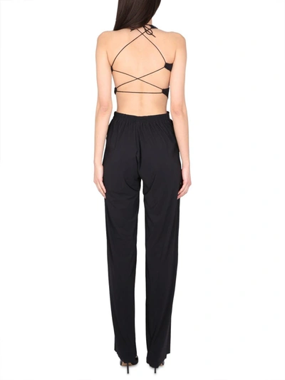 Amazuìn Cut-out Tie-fastening Jumpsuit In Black