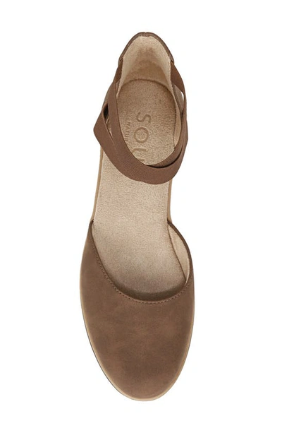 Shop Soul Naturalizer Intro D'orsay Wedge Flat In Cinnamon Brown Synthetic Nubuc