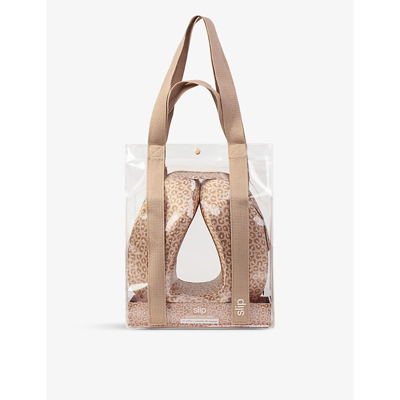 Slip Safari Jet Setter Animal-print Silk Travel Pillow In Safari