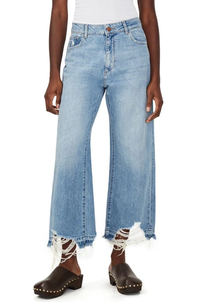 Shop Dl1961 Hepburn High Rise Wide Leg Jeans In Slate