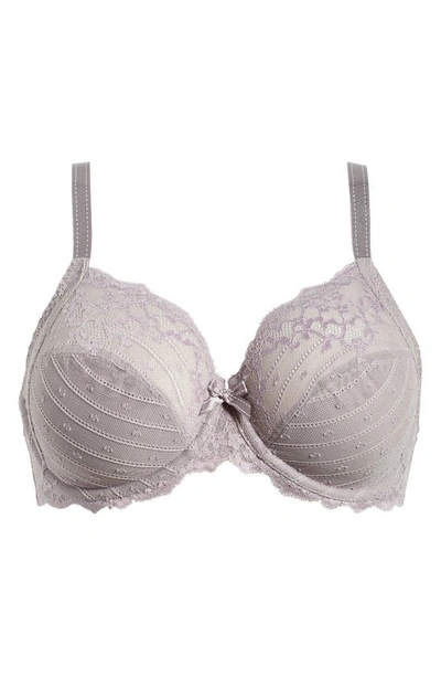 Chantelle Lingerie Rive Gauche Full Coverage Underwire Bra In Grey/ Lavender Frost-mq