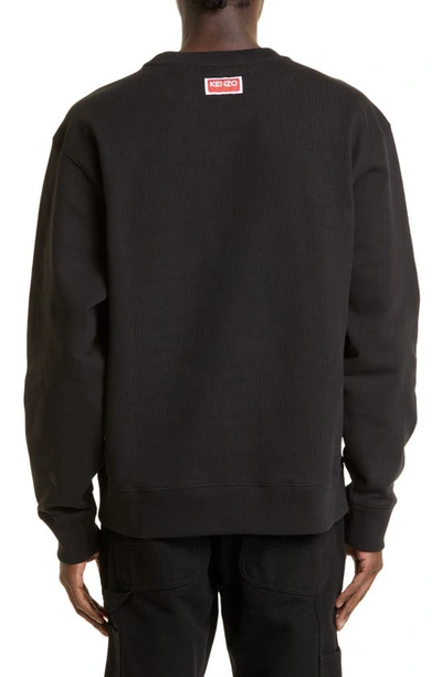 Shop Kenzo Boke Flower Stretch Cotton Graphic Sweatshirt In Black