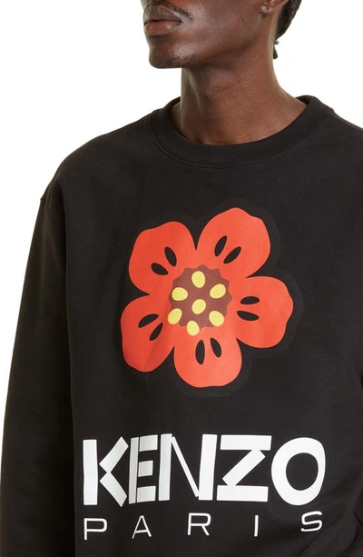 Shop Kenzo Boke Flower Stretch Cotton Graphic Sweatshirt In Black