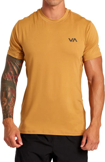 Shop Rvca Sport Vent Logo Graphic T-shirt In Tumeric