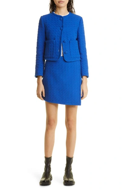 Shop Proenza Schouler Tweed Wrap Skirt In Royal Blue